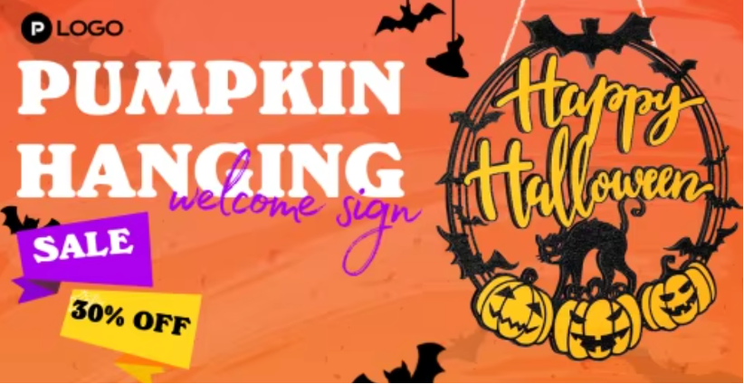 An orange-and-black themed background featuring a pumpkin carriage An orange-and-black themed background featuring a pumpkin carriage