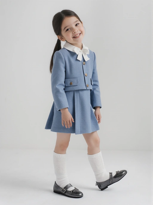 화이트 크루 스타킹 착용 모델의 블랙 메리제인 신발, 화이트 인피니티 배경 측면 뷰