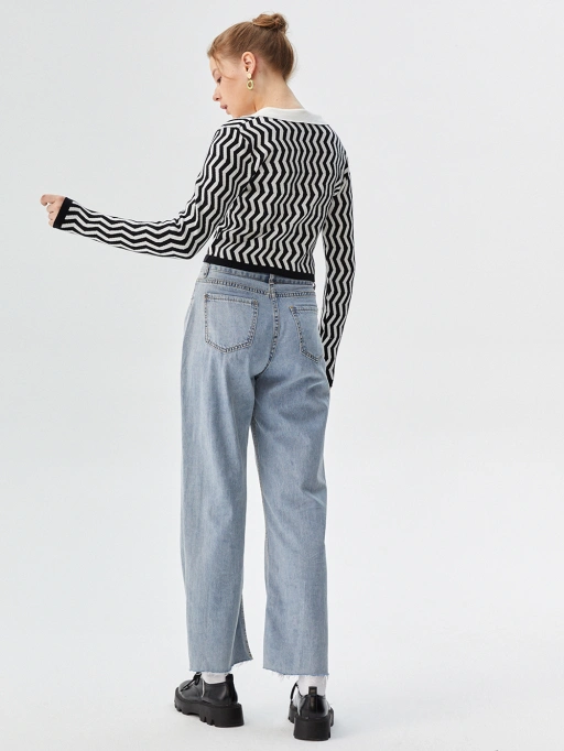 Professional Put Clothes on Model AI for Sweaters with Studio Model featuring Studio Model wearing Sweaters in Minimalist White Studio, Professional style.