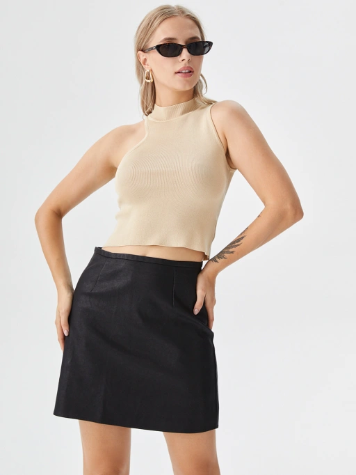 Professional Ghost Mannequin to Model for Womenswear with Studio Model featuring Studio Model wearing Tops in Minimalist White Studio, Chic style.