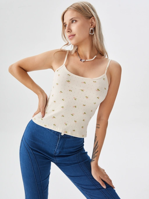 Professional Ghost Mannequin to Model for Women's Camisole Top with Studio Model featuring Studio Model wearing Camisole Top in Minimalist White Studio, Professional style.