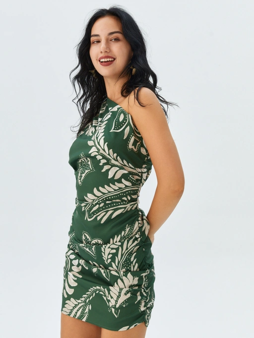 Professional Put Clothes on Model AI for Dress with Curvy Model featuring Black Model wearing Dress in Minimalist White Studio, Confident style.