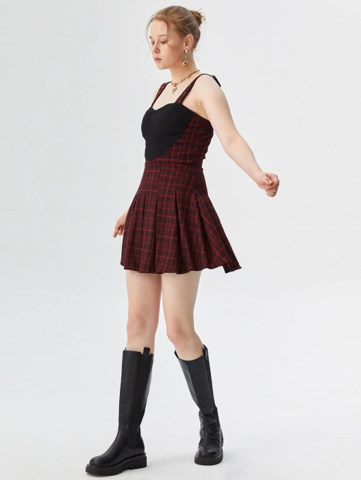 Professional AI Fashion Photography for Dress with Studio Model featuring Studio Model wearing Dress in Minimalist White Studio, Professional style.