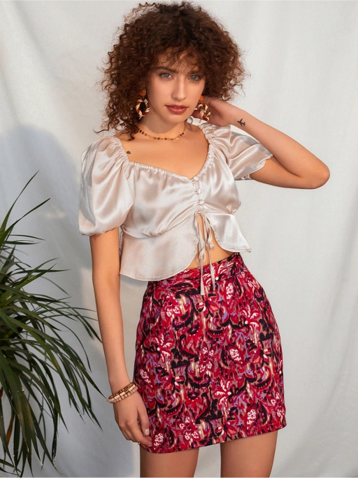 Professional Put Clothes on Model AI for Women's Fashion with Curvy Model featuring Black Model wearing Women's Crop Tops in Minimalist White Studio, Elegant style.